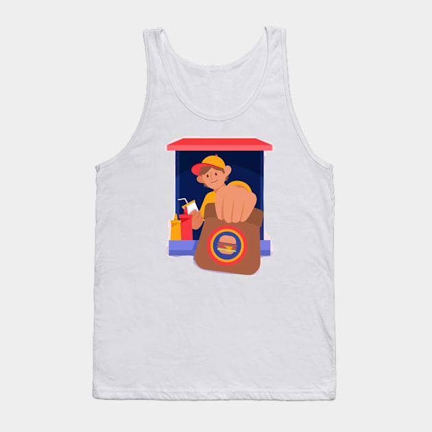 Drive thru-burger Tank Top by Pieartscreation